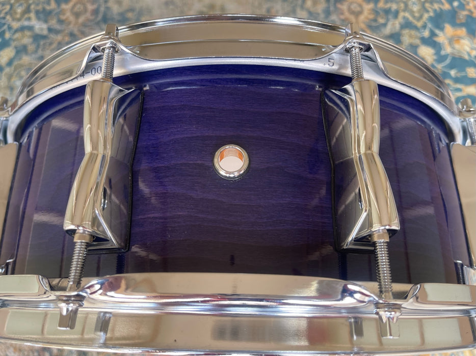 MADE IN JAPAN Yamaha BEECH CUSTOM 5.5” X 14” Snare Rare BLUEBERRY Lacquer