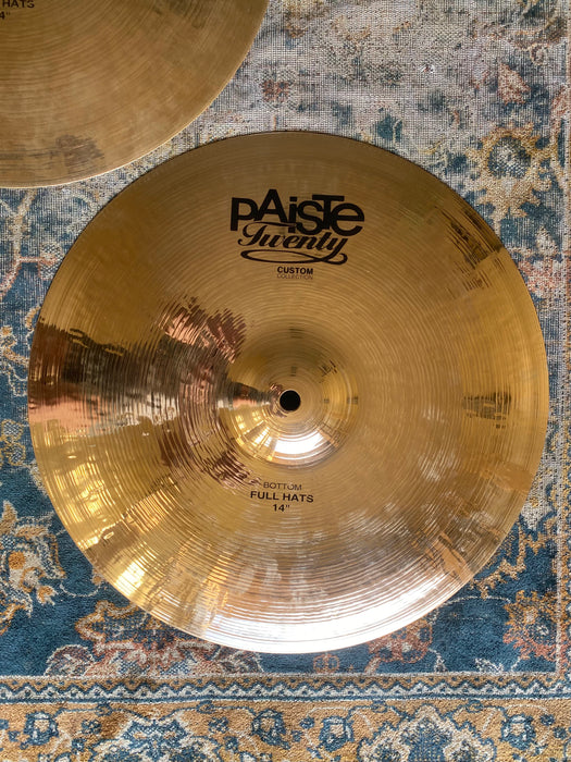 Rare Discontinued Paiste Twenty Custom FULL Hihats 992 1308 g BRILLIANT