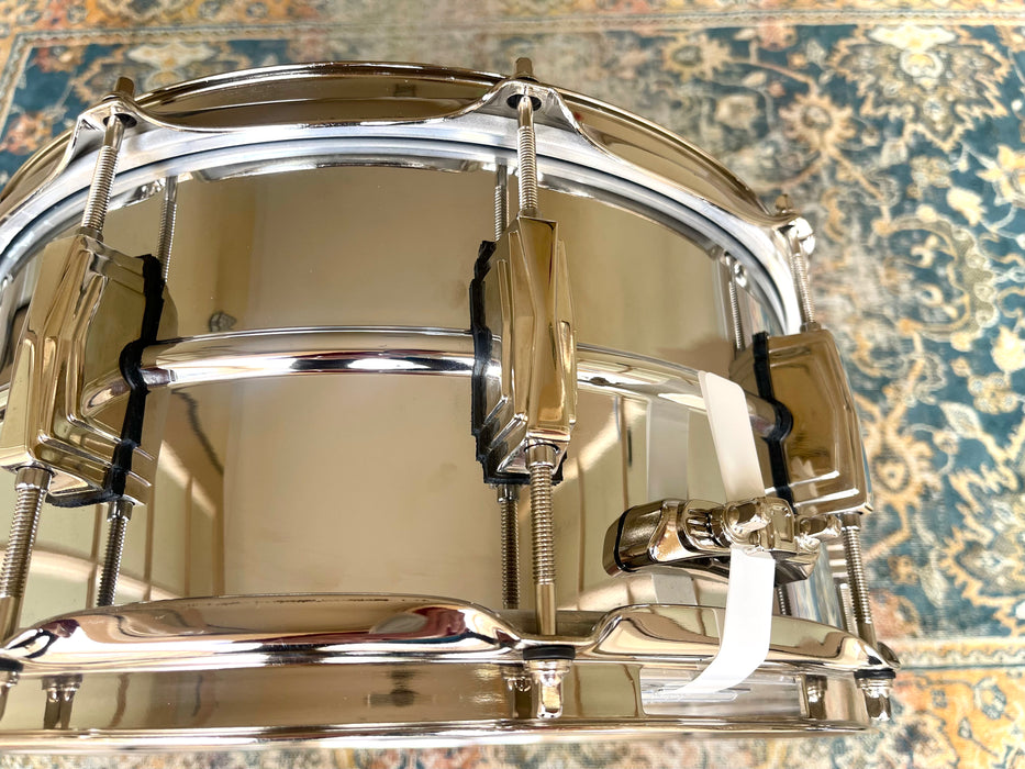 Ltd Ludwig Super Ludwig COB Supraphonic BRASS 6.5” X 14” w NICKEL HARDWARE