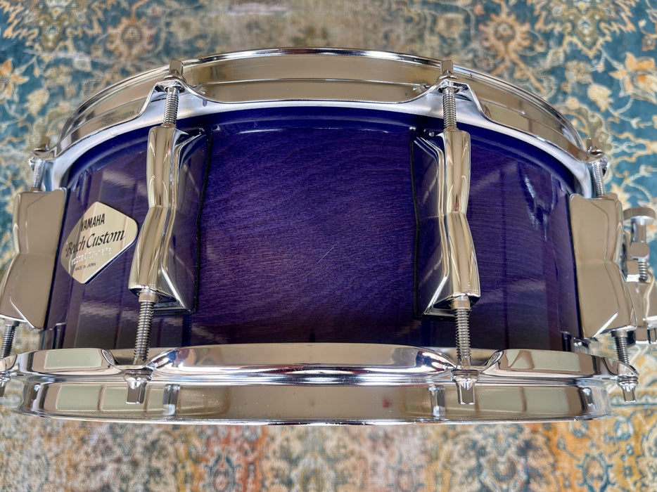 MADE IN JAPAN Yamaha BEECH CUSTOM 5.5” X 14” Snare Rare BLUEBERRY Lacquer