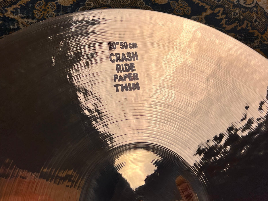 ULTRA PAPER THIN BRILLIANT Masterwork Crash Ride 20” Only 1526 g NEW