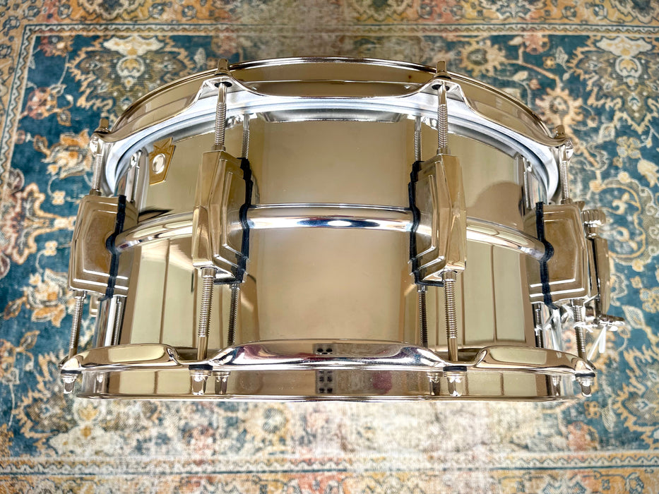Ltd Ludwig Super Ludwig COB Supraphonic BRASS 6.5” X 14” w NICKEL HARDWARE