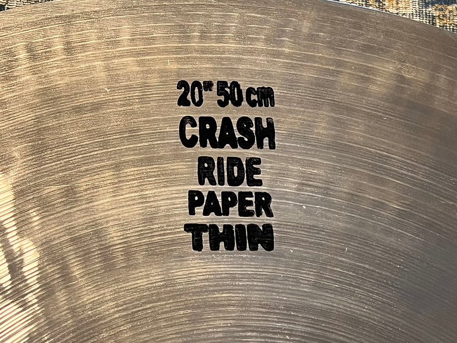 ULTRA PAPER THIN BRILLIANT Masterwork Crash Ride 20” Only 1514 g NEW