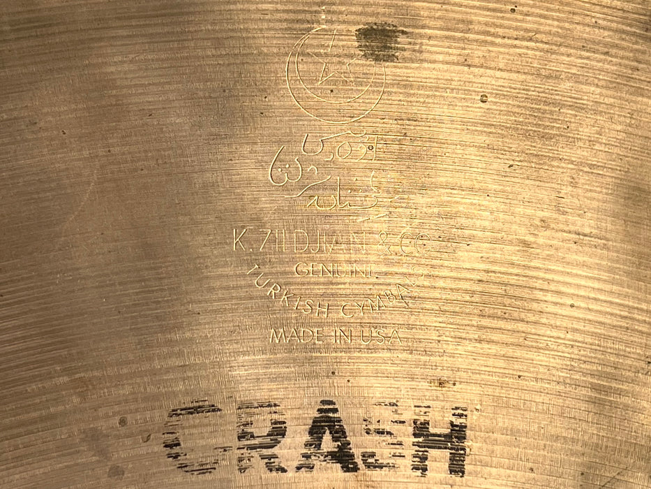 RARE Vintage Zildjian EAK K CRASH RIDE 18” 1592 g DARK DRY GADD