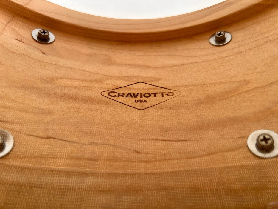 UNIQUE CRAVIOTTO Solid Maple 7” X 14” Snare Drum Vintage CHEVY YELLOW