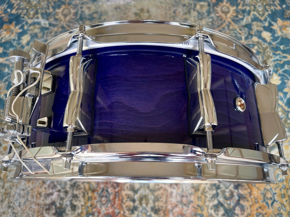 MADE IN JAPAN Yamaha BEECH CUSTOM 5.5” X 14” Snare Rare BLUEBERRY Lacquer