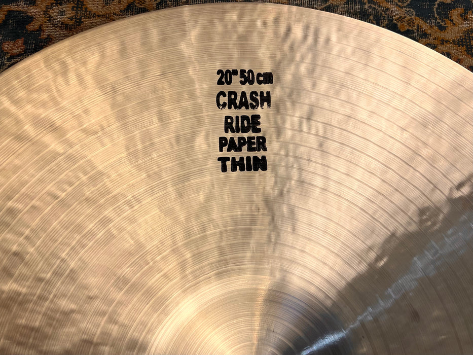 GLOWING Masterwork JAZZ MASTER 20” Paper Thin Crash Ride 1428 g