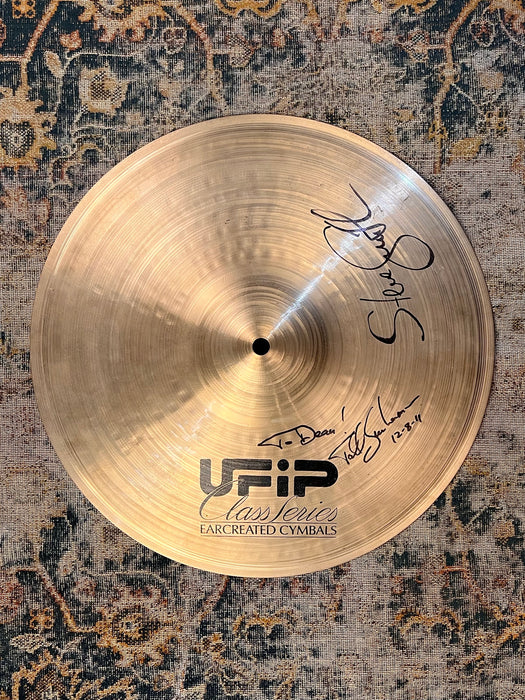 Rare AUTOGRAPHED UFIP CLASS SOUND CONTROL Crash 14” 700 g Steve Smith Todd Sucherman